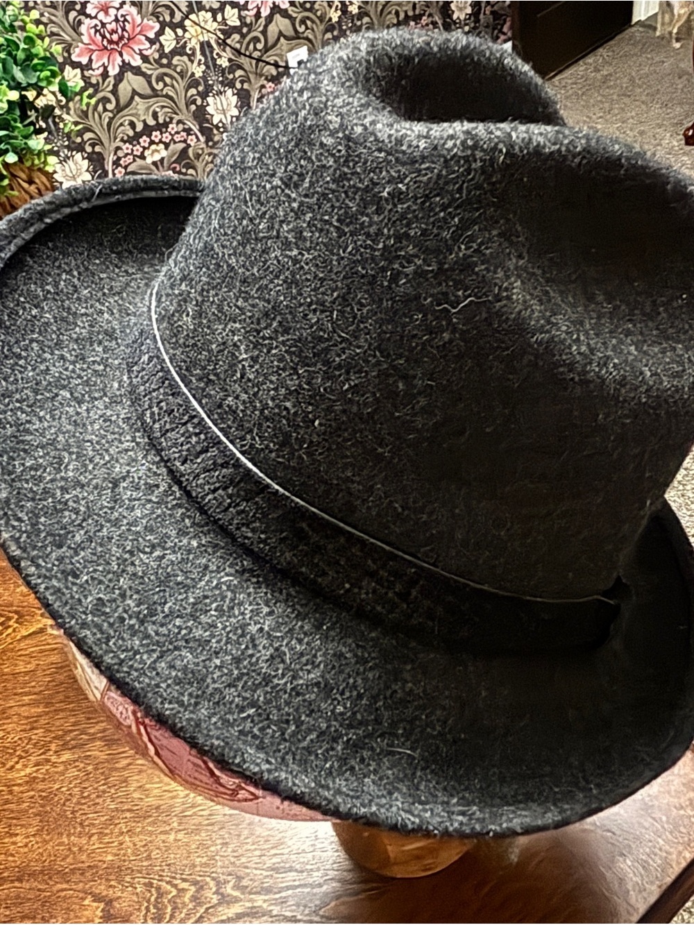 Pendleton Charcoal Wool Felt Fedora Hat